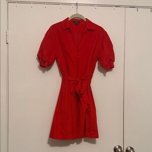 AYR Crinkle Red Mini Dress with tie